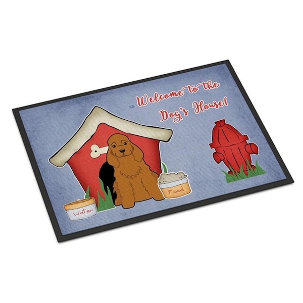 Carolines Treasures Dog House Collection Cocker Spaniel Red Indoor or Outdoor Mat, 18 x 0.25 x 27 in. BB2849MAT - main